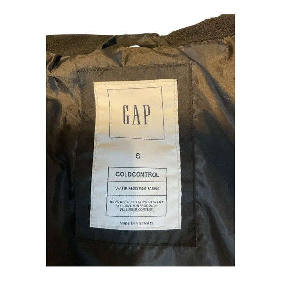 GAP Puffer Down Winter Jacket Full Zip Coat Black - Women's Size Small - Picture 7 of 16